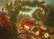 Eugene Delacroix Basket of Flowers oil